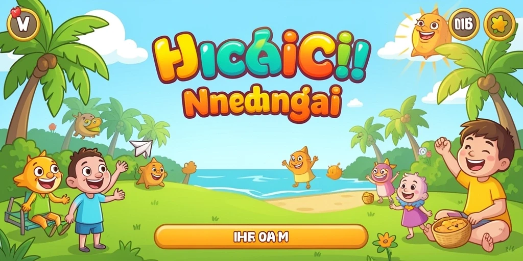 Screenshot menunjukkan tampilan awal permainan dengan tema menarik.